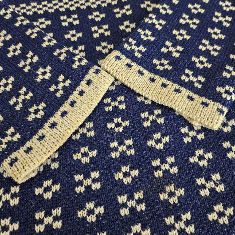 An Olympic Original Medium Nordic Sweater Norway Navy Red Deer Fair Isle Wool - Picture 9 of 10